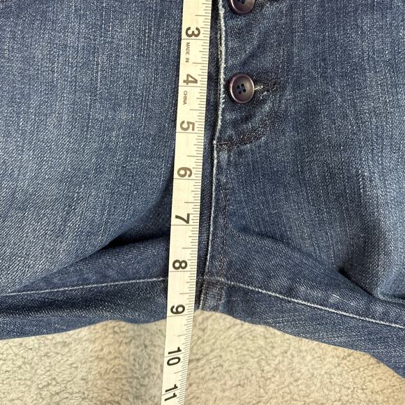 Y2K Paige Denim Jeans Low Rise Flare Leg Raw Button Fly Hem Size 30 Retro - Picture 6 of 10